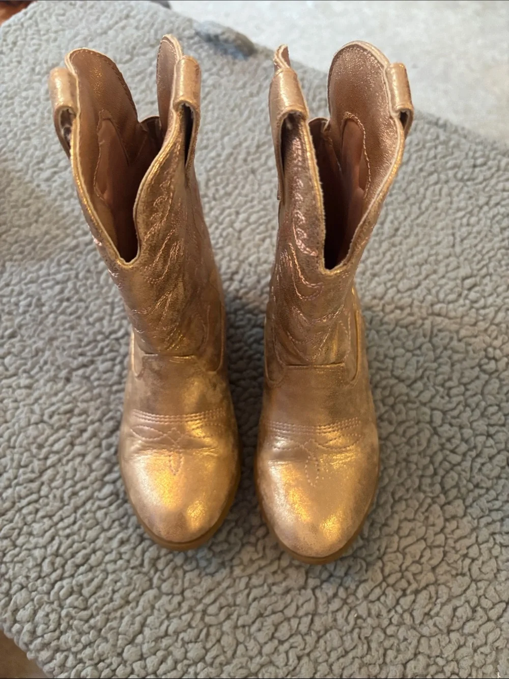 Austin Metallic Gold Western-Style Mid-Calf Boots